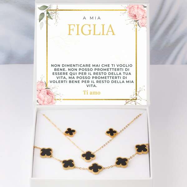 Collana moderna, bracciale + orecchini GRATIS