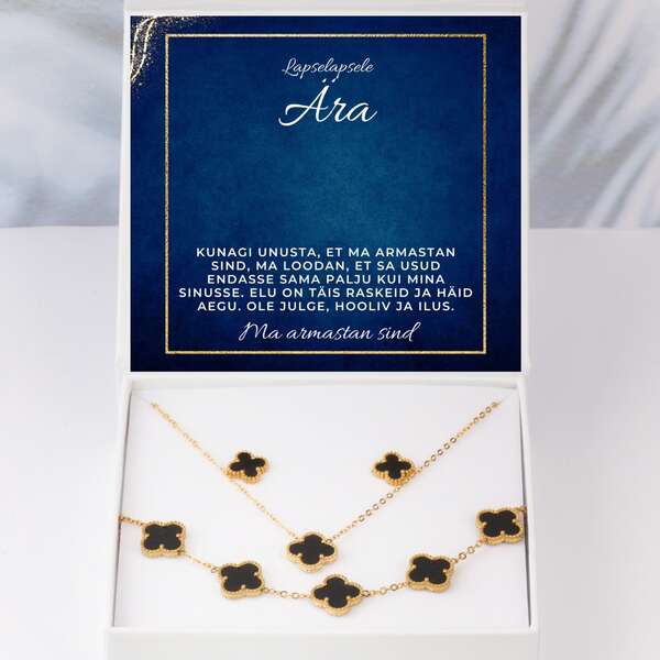 Moodne kaelakee, käevõru + TASUTA kõrvarõngad