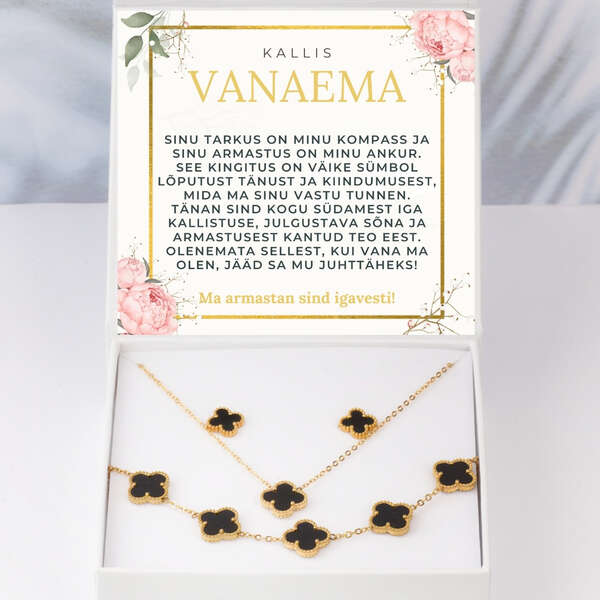 Moodne kaelakee, käevõru + TASUTA kõrvarõngad