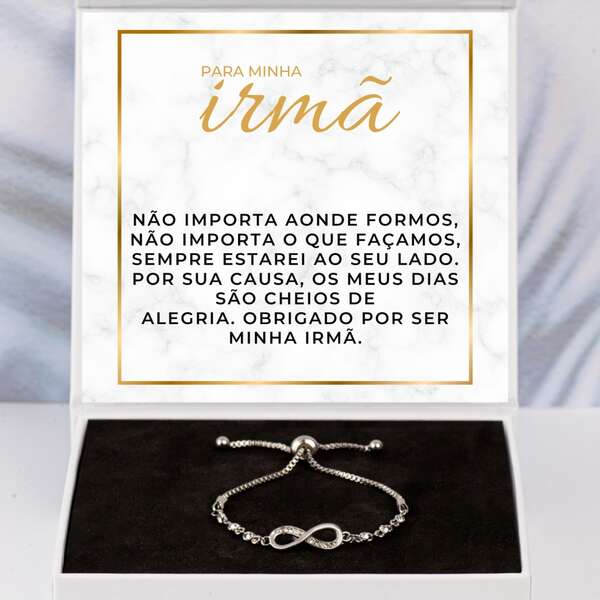 Pulseira com pingente que simboliza o infinito