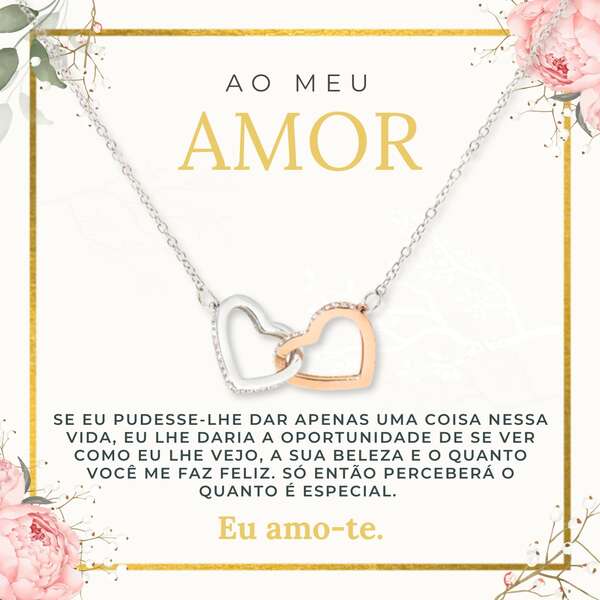 Colar com pingente 2 corações