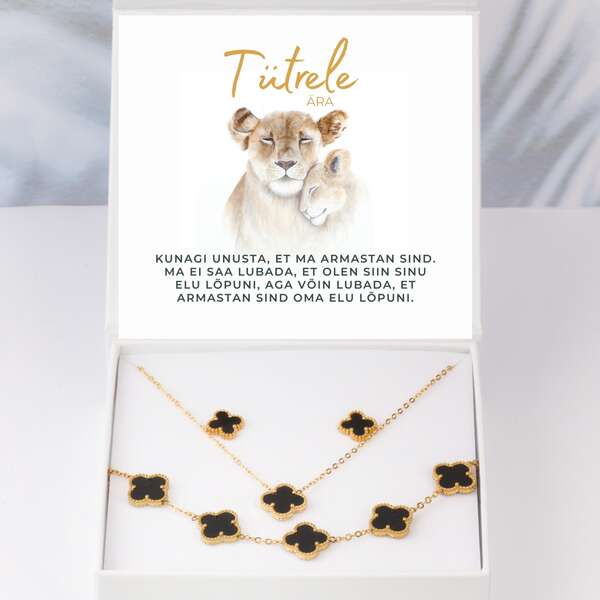 Moodne kaelakee, käevõru + TASUTA kõrvarõngad