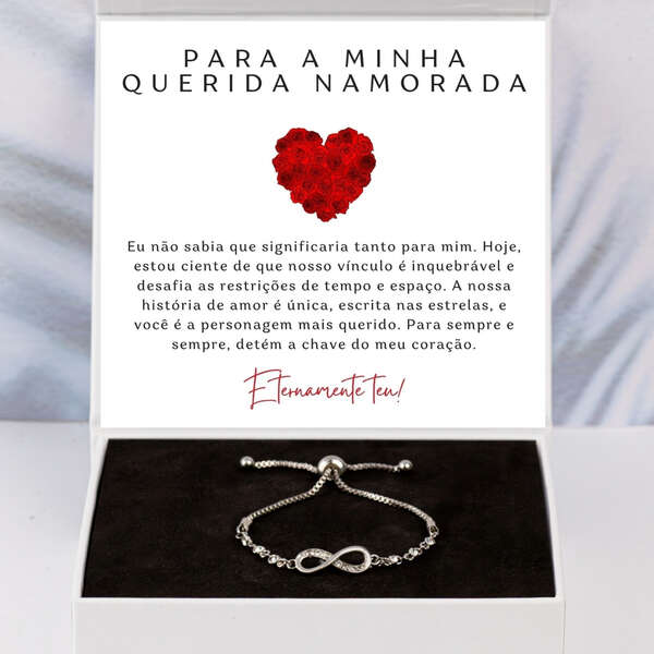 Pulseira com pingente que simboliza o infinito