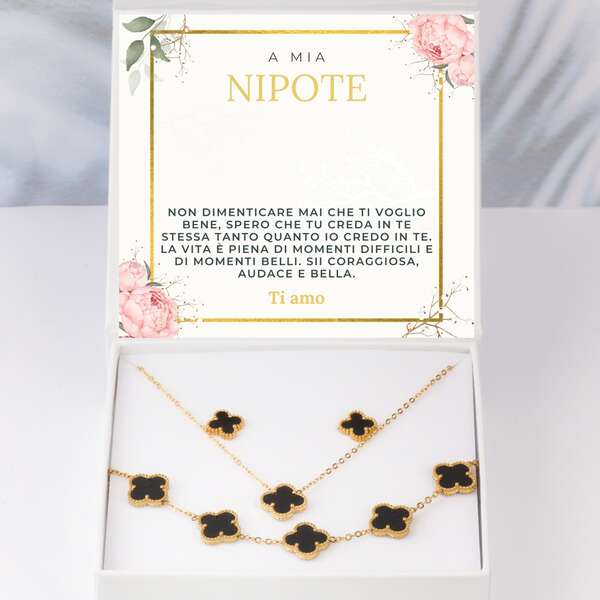 Collana moderna, bracciale + orecchini GRATIS