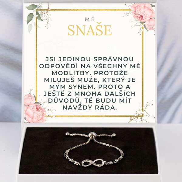 Náramek s přívěskem, který symbolizuje nekonečno