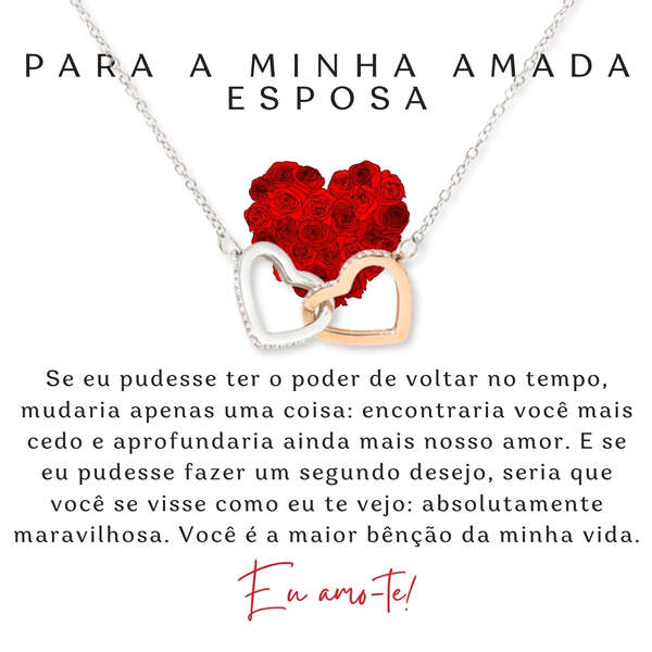 Colar com pingente 2 corações