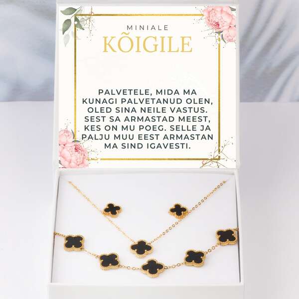 Moodne kaelakee, käevõru + TASUTA kõrvarõngad