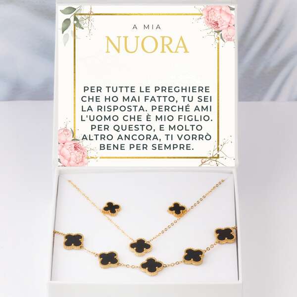 Collana moderna, bracciale + orecchini GRATIS