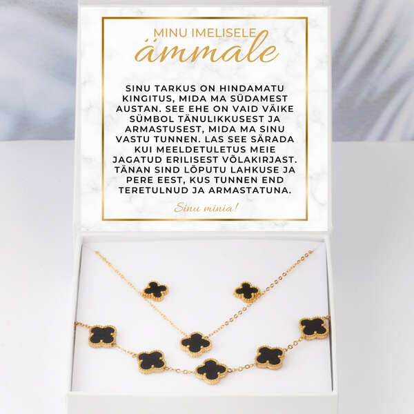 Moodne kaelakee, käevõru + TASUTA kõrvarõngad