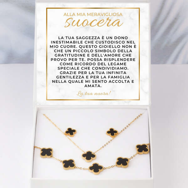 Collana moderna, bracciale + orecchini GRATIS