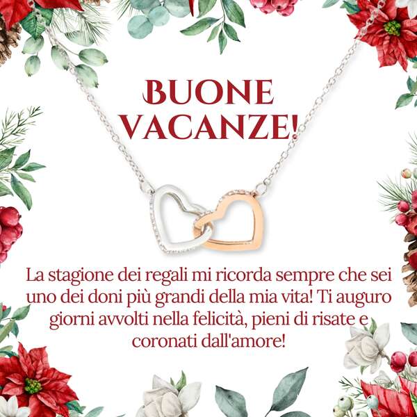 Collana con ciondolo 2 cuori