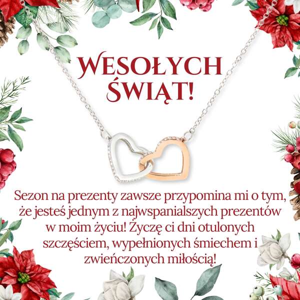Naszyjnik z zawieszką 2 serca