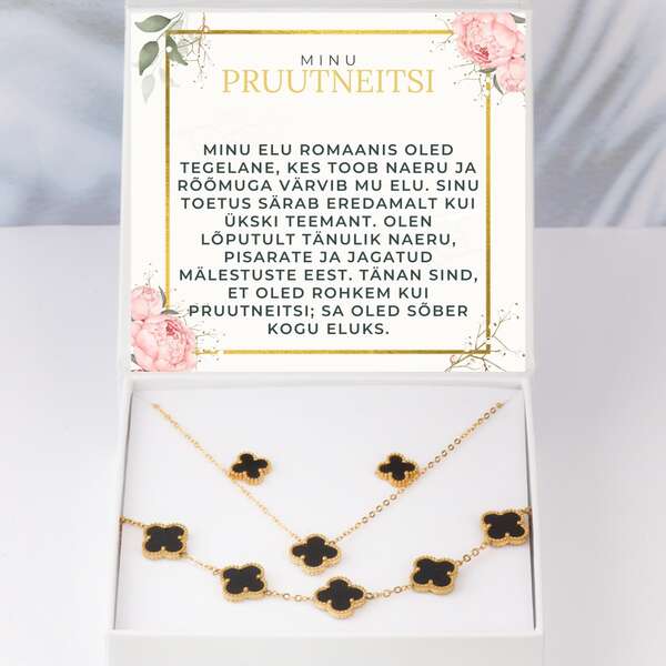 Moodne kaelakee, käevõru + TASUTA kõrvarõngad