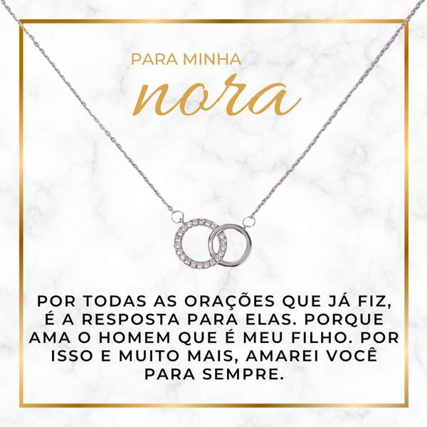 Colar com pingente 2 argolas