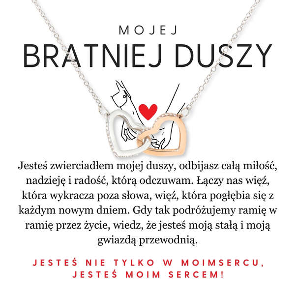 Naszyjnik z zawieszką 2 serca