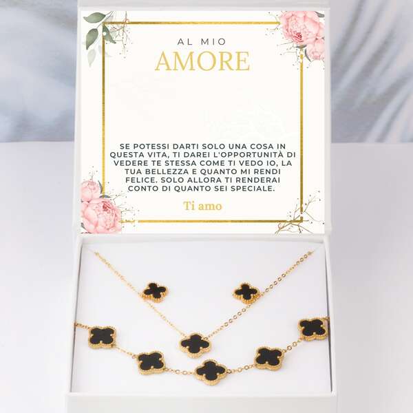 Collana moderna, bracciale + orecchini GRATIS