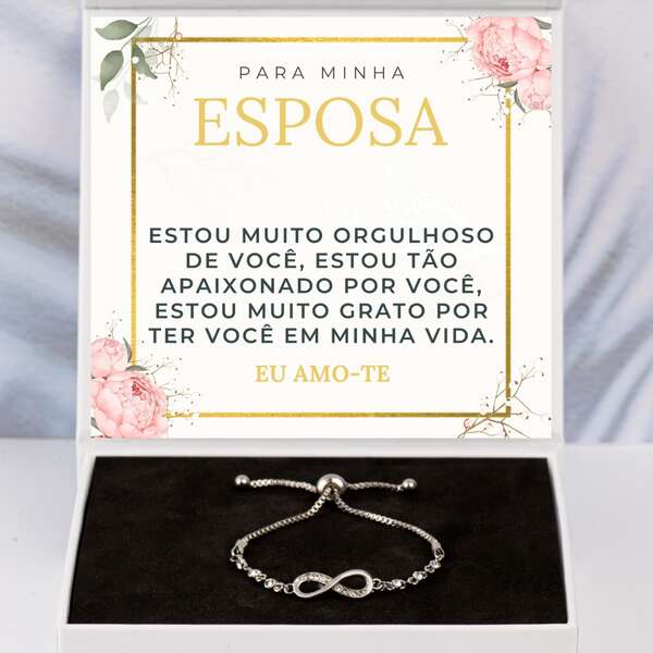 Pulseira com pingente que simboliza o infinito