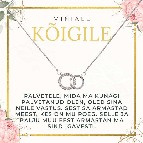 Ripatsiga kaelakee 2 sõrmust