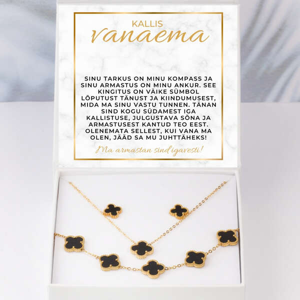 Moodne kaelakee, käevõru + TASUTA kõrvarõngad