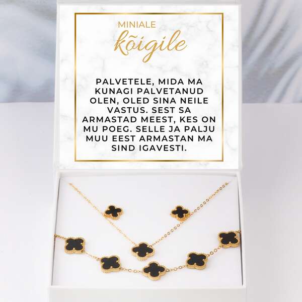 Moodne kaelakee, käevõru + TASUTA kõrvarõngad