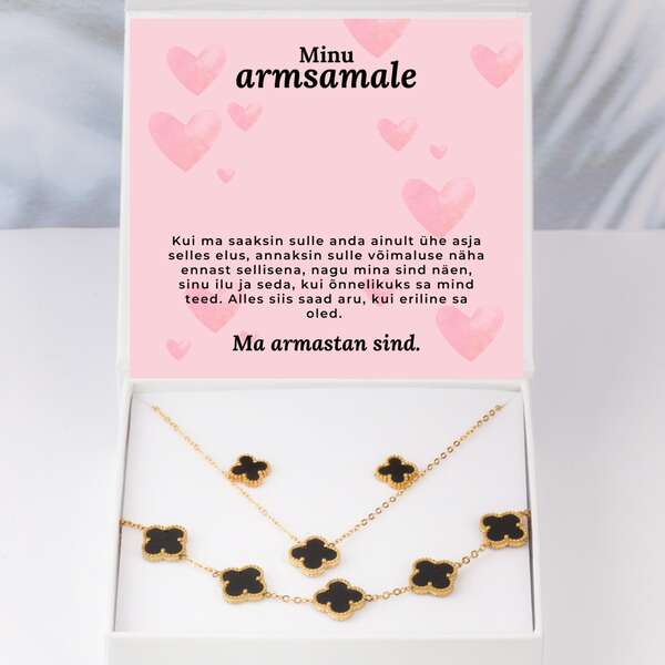 Moodne kaelakee, käevõru + TASUTA kõrvarõngad