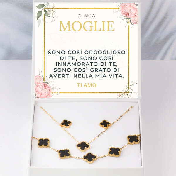 Collana moderna, bracciale + orecchini GRATIS