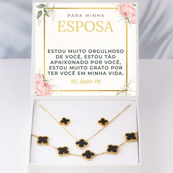 Colar moderno, pulseira + brincos GRATIS