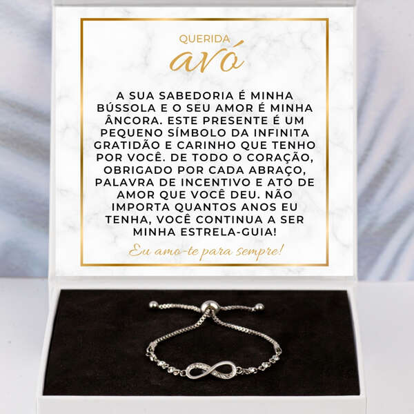 Pulseira com pingente que simboliza o infinito